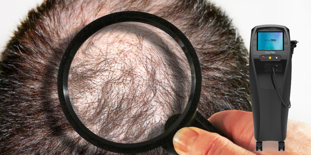 "Transformez votre chevelure avec le traitement TED Alma Laser pour contrer la perte de cheveux."