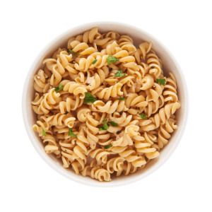 Photographie d'un plat de rotini protéiné Ideal Protein, montrant des pâtes appétissantes et bien assaisonnées, idéales pour un repas riche en protéines et équilibré.