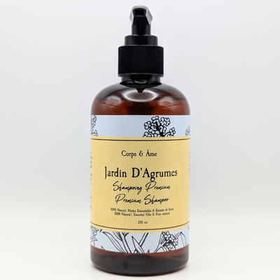 Shampoing Premium Jardin d'Agrumes - Soin capillaire hydratant et naturel pour cheveux doux et éclatants